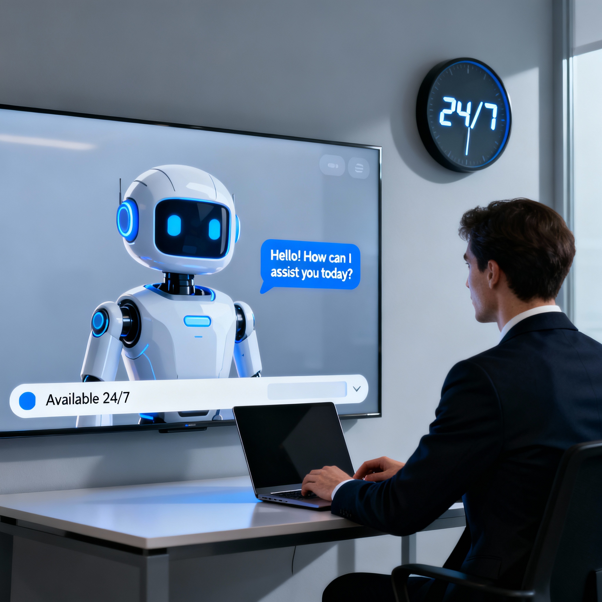 Agentic AI Assistant chatbot providing 24/7 business support and instant lead capture for sales, healthcare, and real estate teams.